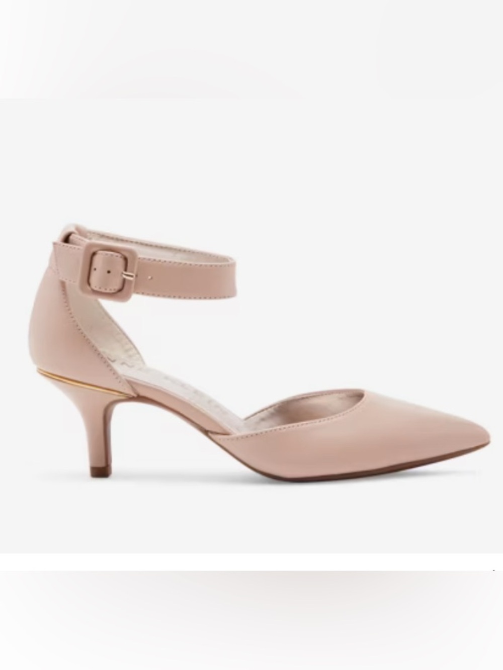 Anne Klein Blush Pink Ankle-Strap Mid Heel Pump